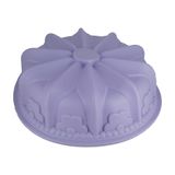 Forma De Silicone Para Bolo Pudim Redonda Coroa - Roxo