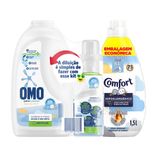 Kit Sabão Líquido Omo Puro Cuidado Para Diluir 500ml + Amaciante Concentrado Comfort Puro Cuidado 1.5L