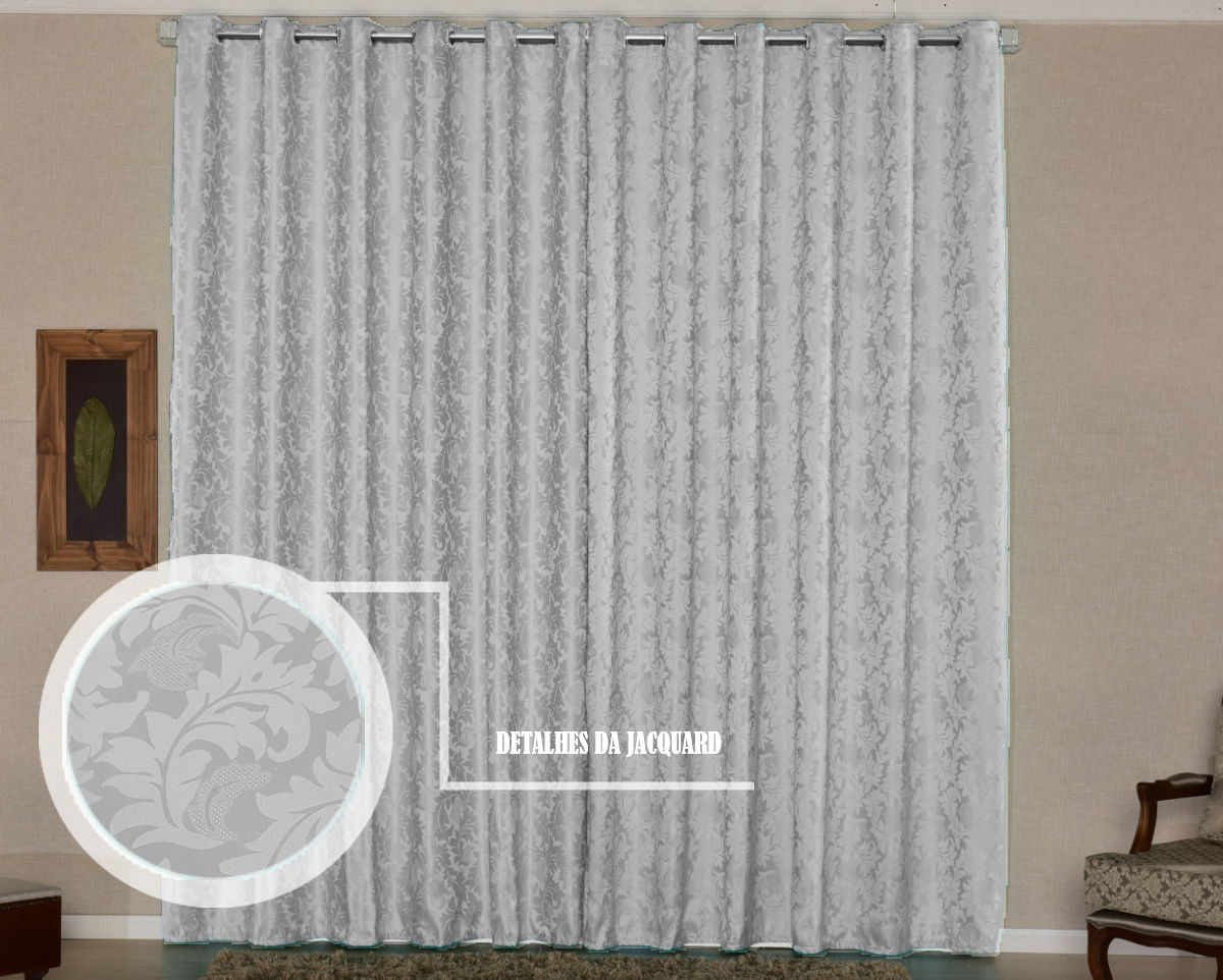 Cortina Sala Ou Quarto Jacquard 2m X 1,80m Semi Blackout