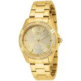 Invicta Women's Angel 34.5mm Ouro Tone Inoxidável Aço, Crystal Accented Quartz Watch, Ouro (Modelo: 21384)