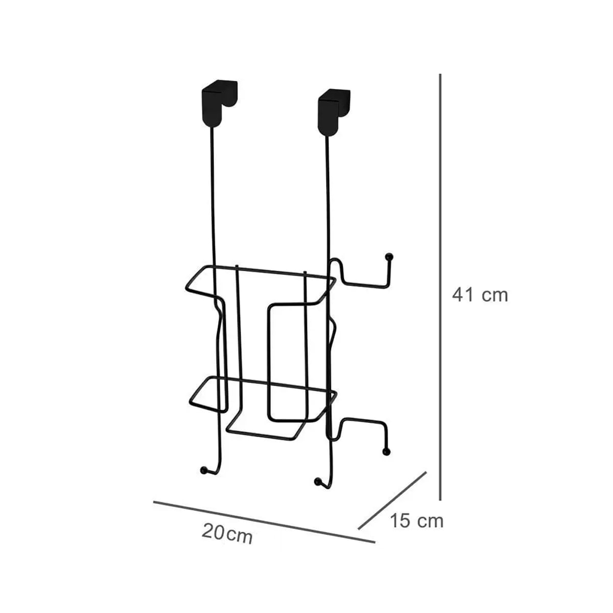 Suporte De Porta Para Ferro E Tábua De Passar Black - Arthi