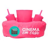 Almofada Porta Pipoca Rosa Cinema Em Casa