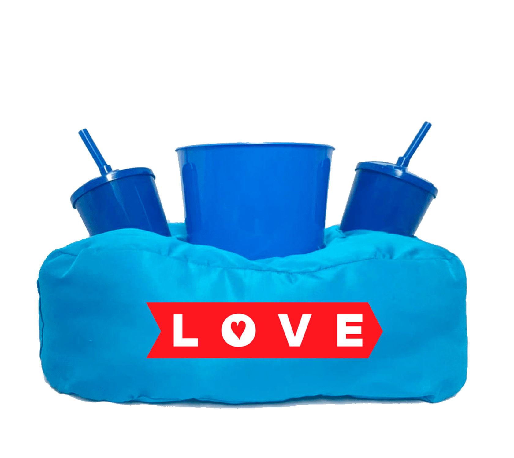Almofada Porta Pipoca Azul Love