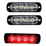 Kit Strobo Led Vermelho Type-r,  Estilo Policia, Ambulancia