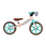 Bicicleta De Equilíbrio Aro 12 Nathor Balance Love Com Cestinha Rosa