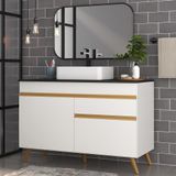 Gabinete Banheiro 2 Portas E 1 Gav Retrô 70cm Multimóveis Mp5025 Branco