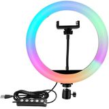 Ring Light Colorida Rgb 26cm Com Tripé Instagram Tik Tok