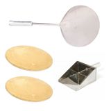 Kit Pá Pizza Inox 35cm 2 Pedras Refratária 35cm Pá De Cinzas