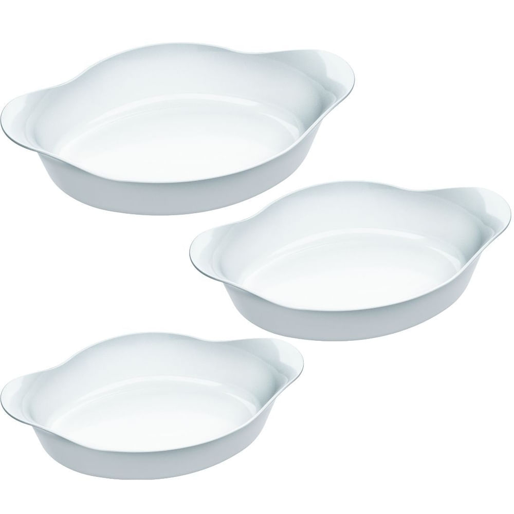 Conjunto Assadeiras Opaline Oval 3 Peças Marinex