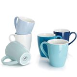 Canecas De Porcelana Sweese 601.003 - 16 Onças Para Café, Chá, Cacau, Conjunto De 6, Multicolorir, Cores Variadas Frescas