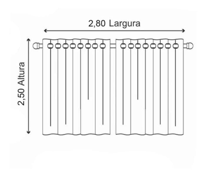 Cortina Blackout Pvc Com Voil Liso 2,50 M X 2,80 M Campari