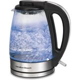 Chaleira elétrica Hamilton Beach Glass de vidro, caldeira e aquecedor de água, 1,7 L, sem fio