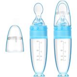 2 Peças De Silicone Bebê Mamadeira De Mamador Colher Alimentador De Alimentos Com Base Permanente Para Bebê 0-24 Meses Dispensando E Alimentando (azu