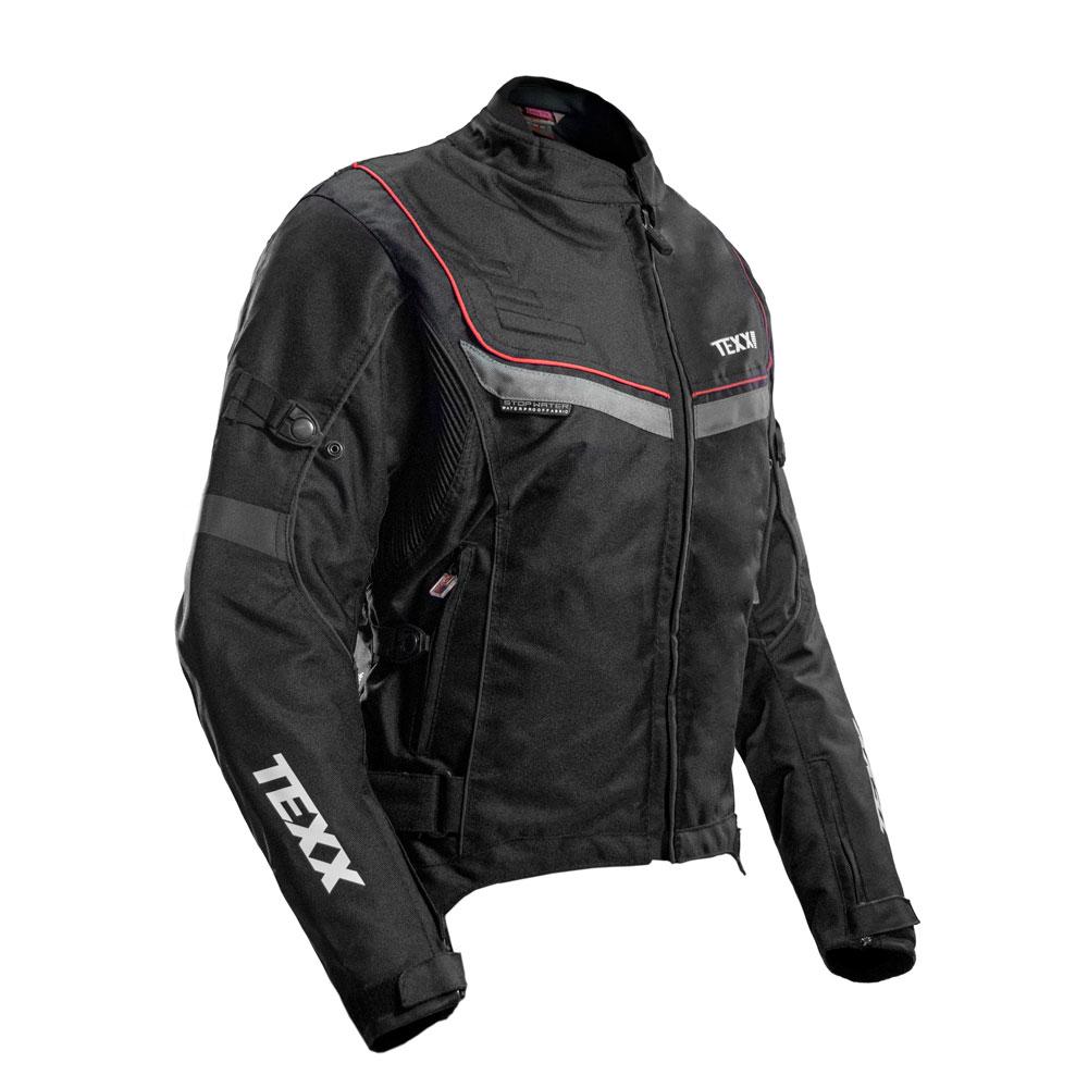 Jaqueta Texx New Strike V2 Lady Feminina Impermeável Moto - Preto E Vermelho - 3xl