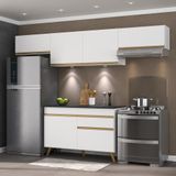 Cozinha Compacta 4 Peças Com Leds Mp2022 Veneza Up Multimóveis Branca