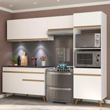 Cozinha Compacta 4 Peças Com Leds Mp2018 Veneza Up Multimóveis Branca