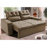 Sofá 3 Lugares Retrátil E Reclinável 1,80m Cama Inbox Smal Com Bordado Pantográfico Suede Castor