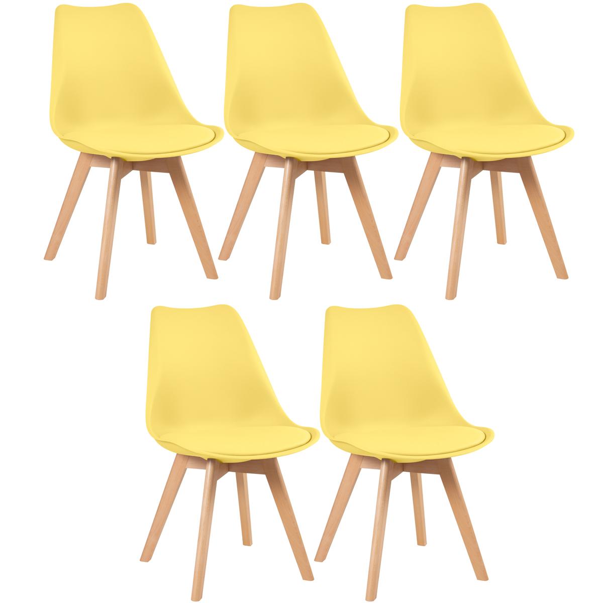 Kit - 5 X Cadeiras Leda - Amarelo