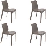 Conjunto 4 Cadeiras Plástica Tramontina Monobloco Alice Camurça 92037210