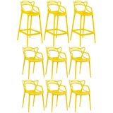 Kit - 6 X Cadeiras + 3 X Banquetas Altas Masters Allegra - Amarelo