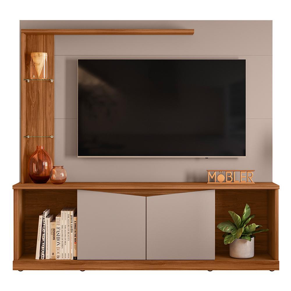 Estante Home Theater Tucson 1.8 Para Tv Até 70 Cinamomo Mel/grigio - Mobler