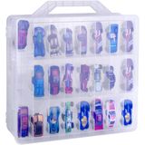 Alcyon Double Sided Toy Storage Organizer Case Para Hot Wheels Carro, Matchbox Cars, Mini Brinquedos, Bonecas Pequenas. Transportador De Caixas Com 4