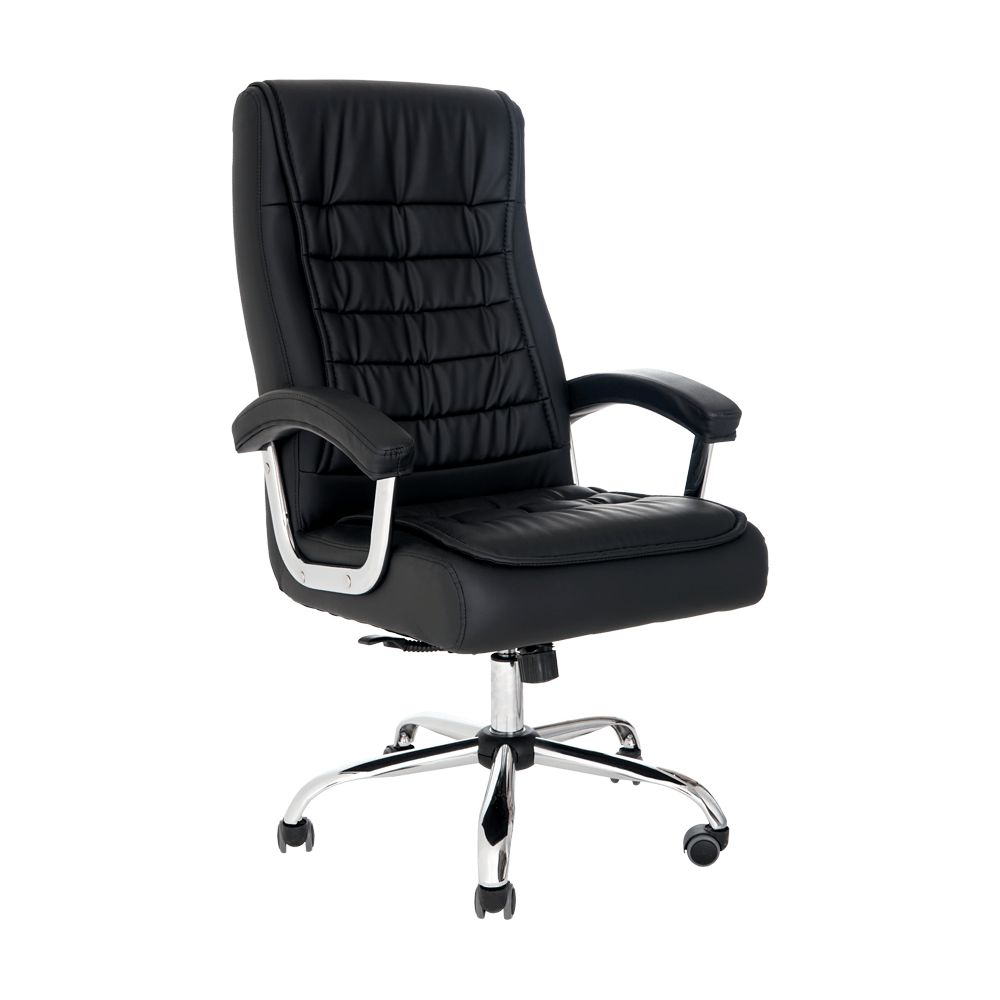 Cadeira Giratória Em Couro Califórnia Fratini Móveis Preto