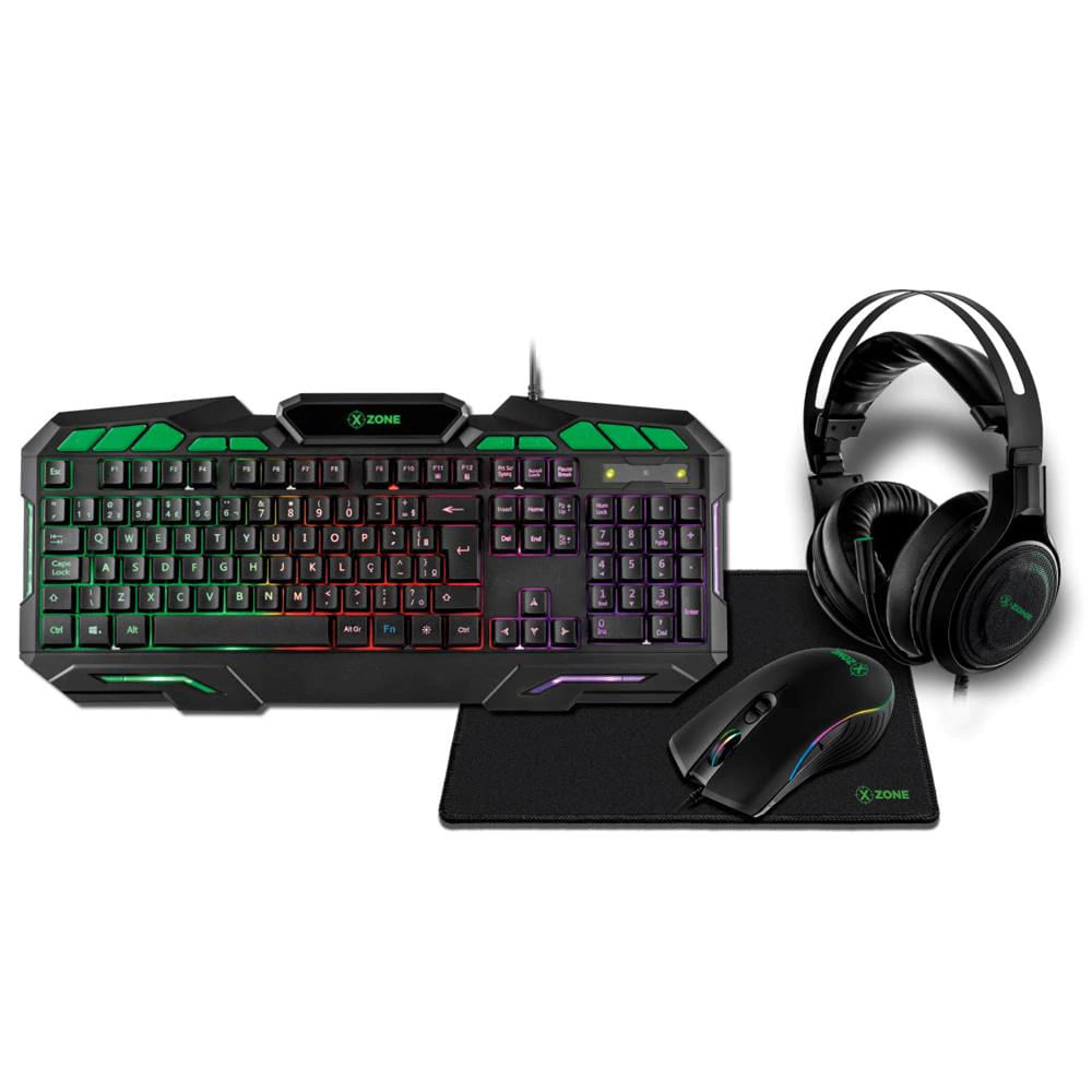 Combo Gamer Xzone Headset Teclado Mouse E Mousepad