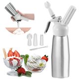 Garrafa Dispenser Chantilly Sifão Inox 500ml Cápsula Gás No2