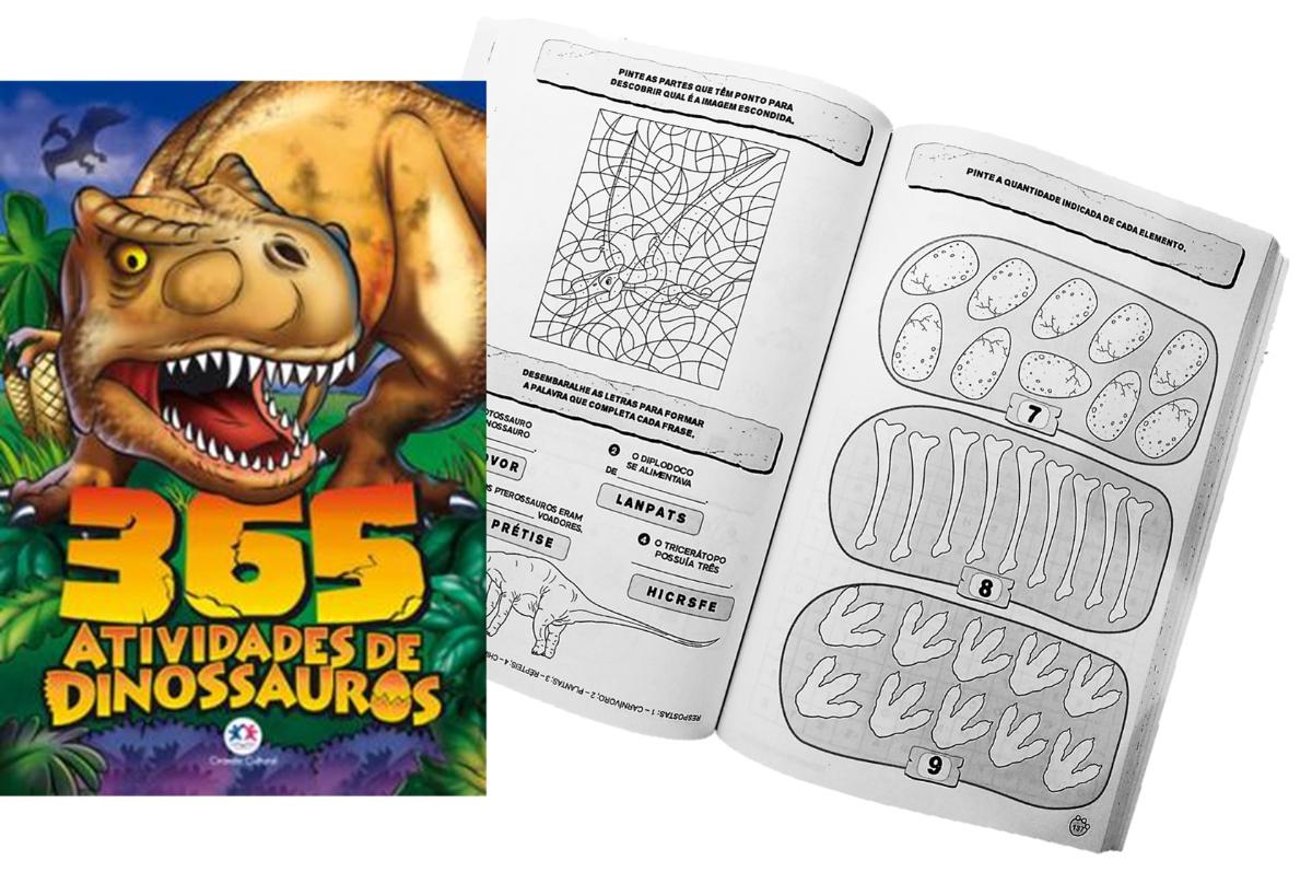 Livro 365 Atividades De Dinossauros Exercícios Educativos - MEGA