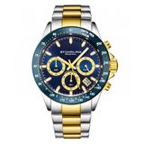 Relogio Masculino Stuhrling Ultima 3960 Quartzo 42mm Com Cronografo, Azul E Dourado