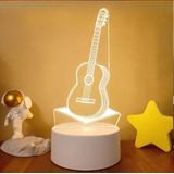 Luminária Abajur Violão Guitarra Display Acrílico Led 3d