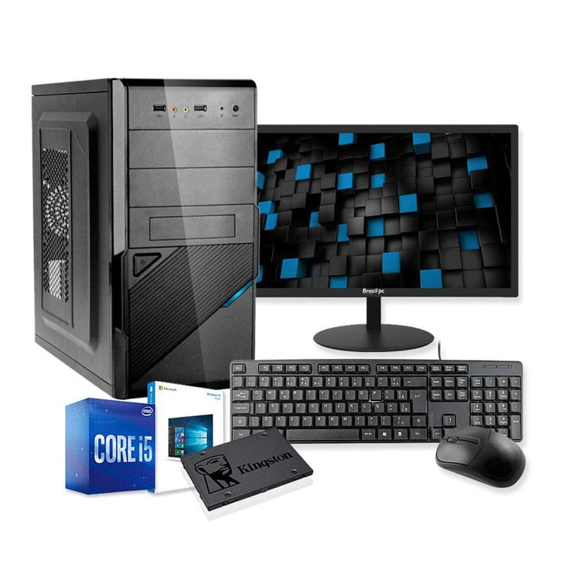 Computador Completo Intel Core I5 8gb Ssd 240gb Monitor Wifi