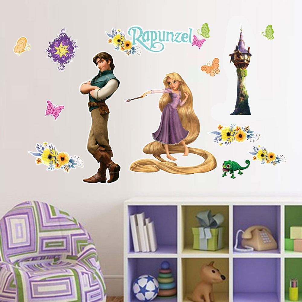 Adesivo de Parede Infantil Enrolados Rapunzel 2 - Especial 120x120cm Menor preço em Adesivo de Parede Infantil Enrolados Rapunzel 2 - Especial 120x120cm