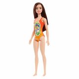 Boneca Articulada Barbie Praia Maio Laranja Florido Morena Mattel