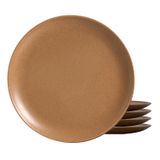 Jogo De Pratos Sobremesa Cerâmica 4pc 20cm Organic Terracota