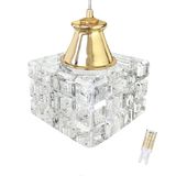 Pendente Cristal Interna Metal Dourado Quarto Bet42 + Led