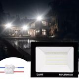 Refletor Led 200w Energia Interno/externo Solar Preto Ip66