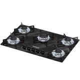 Cooktop 5 Bocas Ultra Chama Marmore Preto Bivolt Chamalux