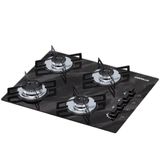 Cooktop 4 Bocas Ultra Chama Marmore Bivolt Preto Chamalux