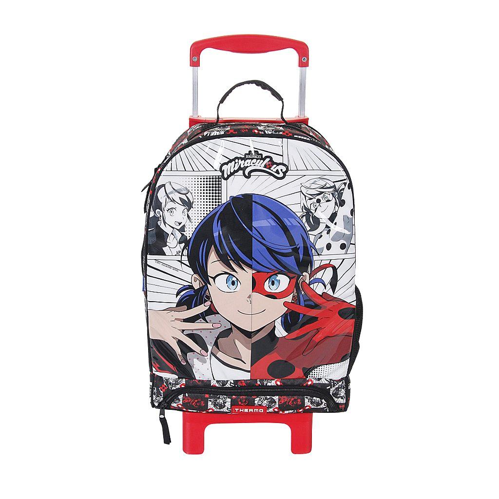 Mochila De Rodinhas Dermiwill Miraculous Com Bolso Térmico