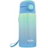 Copo/garrafa Térmica Infantil Com Canudo Buba Aço Inoxidável - 400 Ml - Azul Degradê Buba Azul