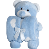 Kit Manta Com Bicho De Pelúcia 100 X 75 Cm Urso - Azul - Buettner Buettner Azul