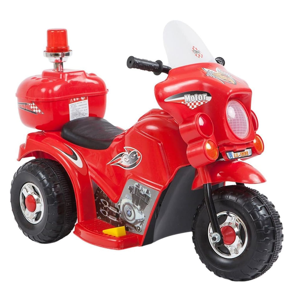 Mini Moto Elétrica Infantil Com Baú E Com Bateria Recarregável 6v Zippy