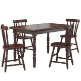 Conjunto Mesa De Jantar 125cm Com 4 Cadeiras Multimóveis Cr50083 Castanho