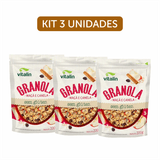 Kit 3x: Granola Maçã E Canela Sem Glúten Vitalin 200g