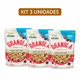 Kit 3x: Granola Cranberry E Goji Zero Açúcar Sem Glúten Vitalin 200g