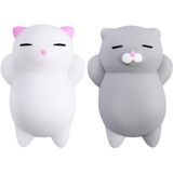 Nutty Toys Squishy Cat Set - 2 Kitties Kawaii de Silicone Macio, Top Stress Relief Sensory Gifts 2021, Ideia de Aniversário Única para Crianças e Adul