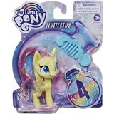 My Little Pony Fluttershy Potion Pony Figure - Brinquedo de pônei amarelo de 3 polegadas com cabelo escovado, pente e 4 acessórios surpresa