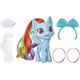 My Little Pony Rainbow Dash Potion Pony Figure - Brinquedo de Pônei Azul de 3 Polegadas com cabelo escovado, pente e 4 acessórios surpresa